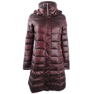 Calvin Klein Women's Hooded Packable Puffer Coat - Shine Wine